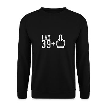 40 Jahre alt 40. Geburtstag - Unisex Pullover - Schwarz - Vorne - Alina (178cm) & Michal (187cm)