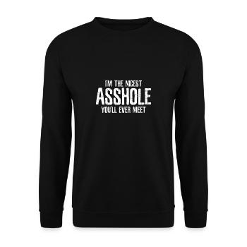 Asshole humor - Unisex Sweatshirt - black - Front - Alina (178cm) & Michal (187cm)