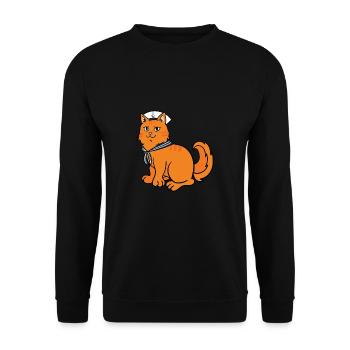 Sailing sailboat sailor cat kitten gift - Unisex Sweatshirt - black - Front - Alina (178cm) & Michal (187cm)