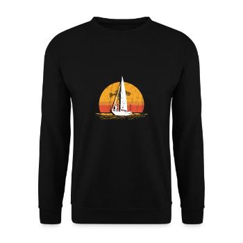 Sailing sailboat sailor retro sun sea gift - Unisex Sweatshirt - black - Front - Alina (178cm) & Michal (187cm)