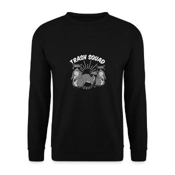 Waschbär Waschbären Trash Squad Lustig Geschenk - Unisex Pullover - Schwarz - Vorne - Alina (178cm) & Michal (187cm)