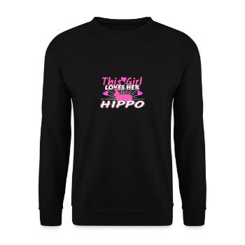 Nilpferd - Unisex Pullover - Schwarz - Vorne - Alina (178cm) & Michal (187cm)
