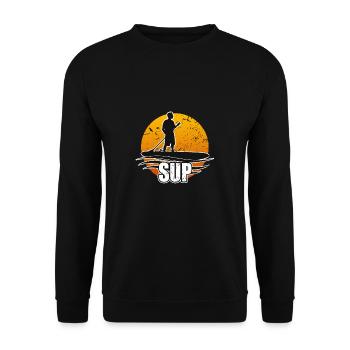 Stand Up Paddle T-Shirt SUP Surfer - Unisex Pullover - Schwarz - Vorne - Alina (178cm) & Michal (187cm)