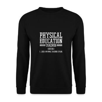 Sportunterricht Sportlehrer - Unisex Pullover - Schwarz - Vorne - Alina (178cm) & Michal (187cm)