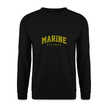Militärischer Marine Veteran - Unisex Pullover - Schwarz - Vorne - Alina (178cm) & Michal (187cm)