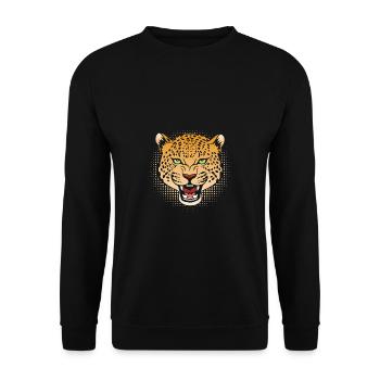 Cheetah Leopard - Unisex Sweatshirt - black - Front - Alina (178cm) & Michal (187cm)