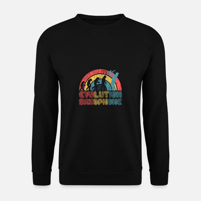 Saxophon Jazz Evolution Saxofon Klassik Musiker - Unisex Pullover - Schwarz