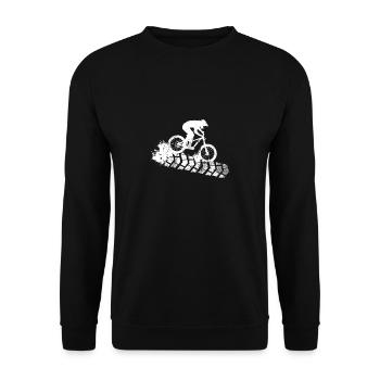downhill mountain bike bike - Unisex Sweatshirt - black - Front - Alina (178cm) & Michal (187cm)