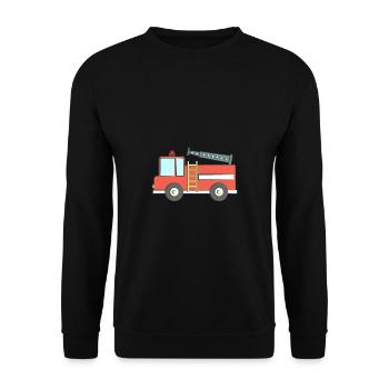 Camion de pompiers - Sweat-shirt Unisexe - noir - Devant - Alina (178cm) & Michal (187cm)