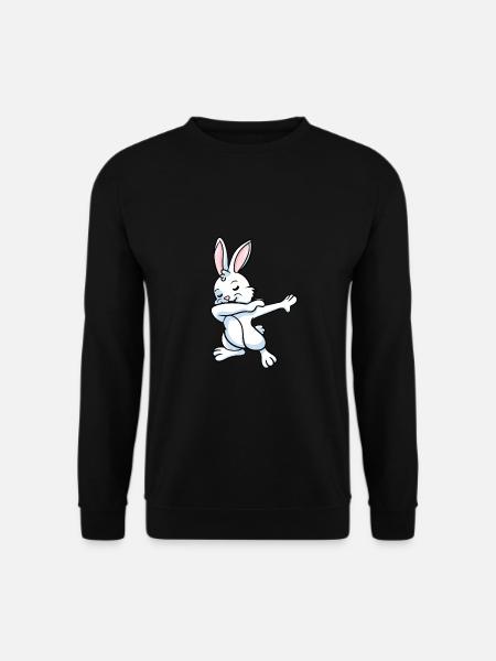 Hase Hasen Zwergkaninchen Dabbing Tanz Geschenk - Unisex Pullover - Schwarz