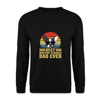 Boston Terrier Dog Dad Dad Dad Ever Gift - Unisex Sweatshirt - black - Front - Alina (178cm) & Michal (187cm)