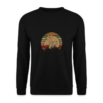 Vache vaches veau chien rétro vintage drôle cadeau - Sweat-shirt Unisexe - noir - Devant - Alina (178cm) & Michal (187cm)