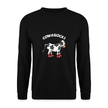 Vache Vaches Veau Cowasocki Chaussettes Cadeau Drôle - Sweat-shirt Unisexe - noir - Devant - Alina (178cm) & Michal (187cm)