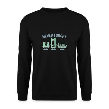 Diskette VHS-Band - Unisex Pullover - Schwarz - Vorne - Alina (178cm) & Michal (187cm)