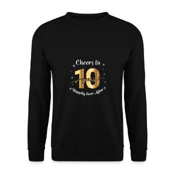 10th wedding anniversary 10 years Married gift - Unisex Sweatshirt - black - Front - Alina (178cm) & Michal (187cm)