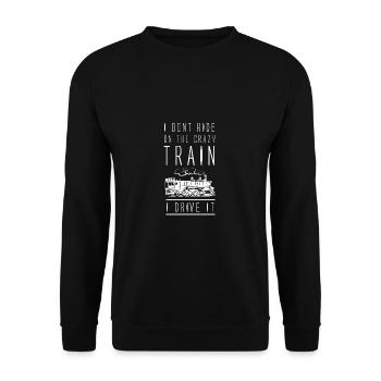 Lokomotivführer im Zug - Unisex Pullover - Schwarz - Vorne - Alina (178cm) & Michal (187cm)
