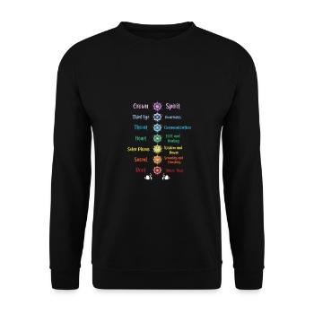 Chakra Yoga Géométrie Sacrée - Sweat-shirt Unisexe - noir - Devant - Alina (178cm) & Michal (187cm)