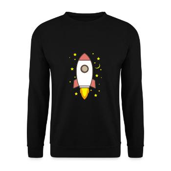 Fusée dans la nuit - Sweat-shirt Unisexe - noir - Devant - Alina (178cm) & Michal (187cm)