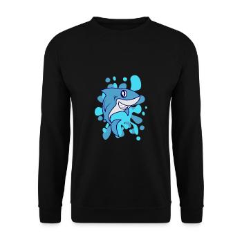 Blue shark - Unisex Sweatshirt - black - Front - Alina (178cm) & Michal (187cm)