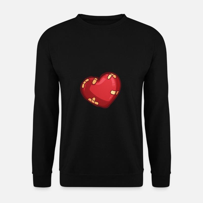 Herz mit Pflaster - Unisex Pullover - Schwarz