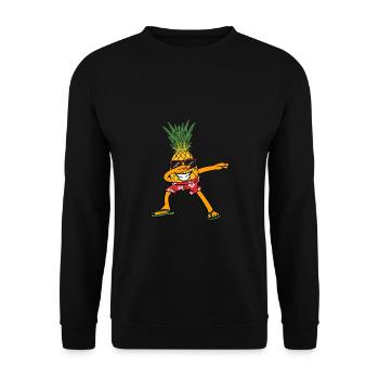 Ananas Dabbing Drôle Danse Danse Hawaï Cadeau - Sweat-shirt Unisexe - noir - Devant - Alina (178cm) & Michal (187cm)