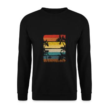 Cadeau vintage rétro de plage vacances soleil palmiers - Sweat-shirt Unisexe - noir - Devant - Alina (178cm) & Michal (187cm)