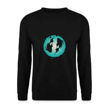Poisson-carpe koï - Sweat-shirt Unisexe - noir - Devant - Alina (178cm) & Michal (187cm)