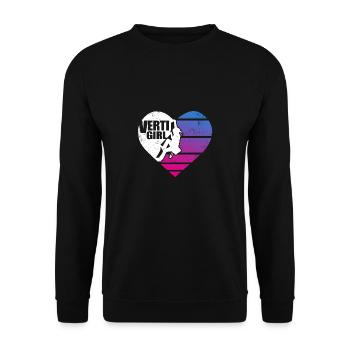 Vertigirl Climbing Coeur Escalade Bouldern - Sweat-shirt Unisexe - noir - Devant - Alina (178cm) & Michal (187cm)