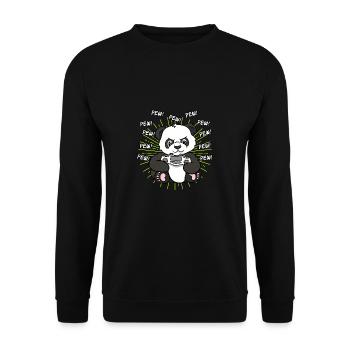 Panda Pandas Zocken Zocker Gamer Cadeau PC - Sweat-shirt Unisexe - noir - Devant - Alina (178cm) & Michal (187cm)