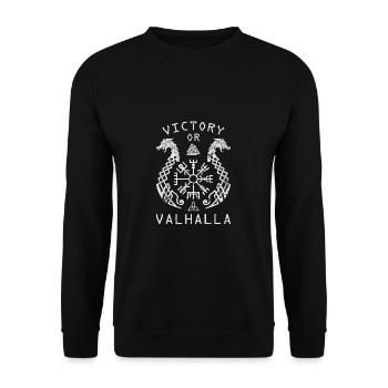 Victory or Valhalla - Victory or Valhalla! - Unisex Sweatshirt - black - Front - Alina (178cm) & Michal (187cm)