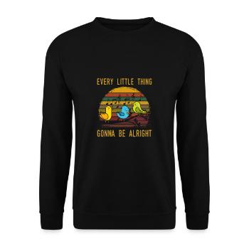 Oiseau Oiseaux Perruque Rétro Vintage Cadeau - Sweat-shirt Unisexe - noir - Devant - Alina (178cm) & Michal (187cm)
