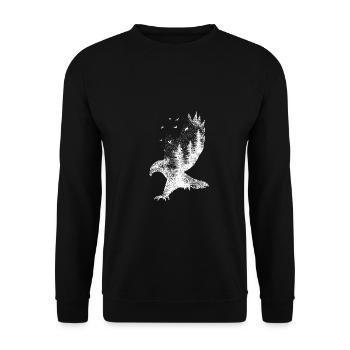 Gratuit comme un oiseau! - Sweat-shirt Unisexe - noir - Devant - Alina (178cm) & Michal (187cm)
