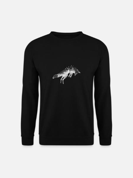 Fuchs und Wald - Unisex Pullover - Schwarz