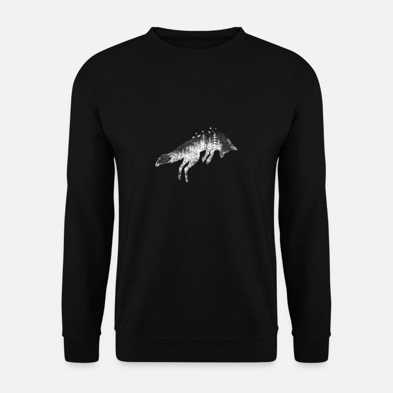 Fox and forest - Unisex Sweatshirt - black
