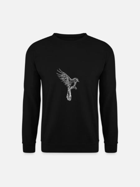 Spatz und Wald - Unisex Pullover - Schwarz