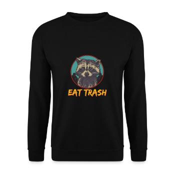 Raccoon Trash Eat Trash Panda Funny Gift - Unisex Sweatshirt - black - Front - Alina (178cm) & Michal (187cm)