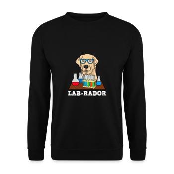 Cadeau de biologie de laboratoire de chien de laboratoire de Rador de Labrador - Sweat-shirt Unisexe - noir - Devant - Alina (178cm) & Michal (187cm)