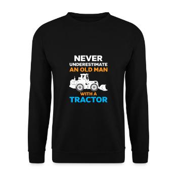 Never underestimate an old man - Unisex Sweatshirt - black - Front - Alina (178cm) & Michal (187cm)