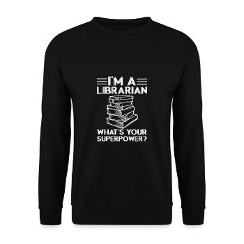 I am a librarian - Unisex Sweatshirt - black - Front - Alina (178cm) & Michal (187cm)
