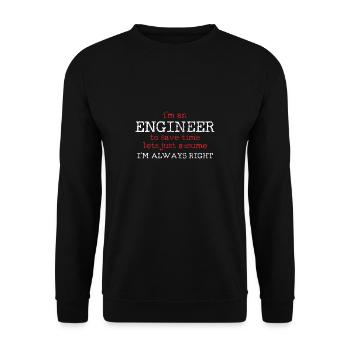 Ingénieur Sarcastic humour - Sweat-shirt Unisexe - noir - Devant - Alina (178cm) & Michal (187cm)