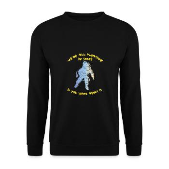 Astronaut Science Space - Unisex Sweatshirt - black - Front - Alina (178cm) & Michal (187cm)