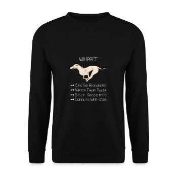 Whippet chien - Sweat-shirt Unisexe - noir - Devant - Alina (178cm) & Michal (187cm)