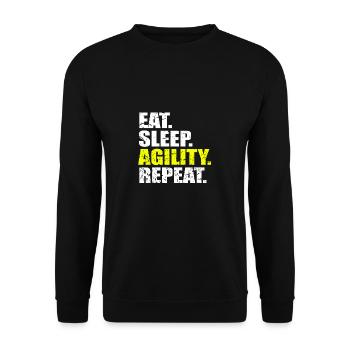 Agility Repeat T-Shirt Dog Training Sport - Unisex Sweatshirt - black - Front - Alina (178cm) & Michal (187cm)