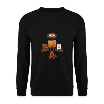Campfire Marchmallow Biscuit Chocolate Gift - Unisex Sweatshirt - black - Front - Alina (178cm) & Michal (187cm)