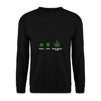 Normal Lucky Super Fucking Lucky - Unisex Pullover - Schwarz - Vorne - Alina (178cm) & Michal (187cm)