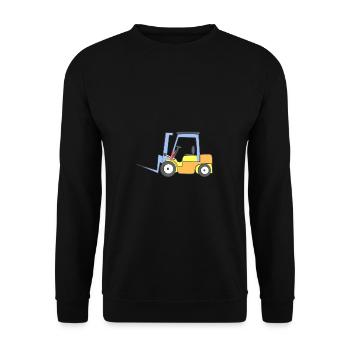 Forklift Construction Machine - Unisex Sweatshirt - black - Front - Alina (178cm) & Michal (187cm)