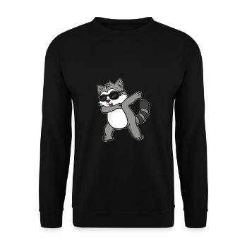 Raccoon Raccoon Dabbing Dance Dancing Gift - Unisex Sweatshirt - black - Front - Alina (178cm) & Michal (187cm)