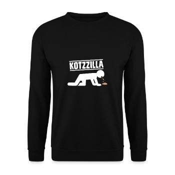 Kotzilla Betrunken Alkohol Bier - Unisex Pullover - Schwarz - Vorne - Alina (178cm) & Michal (187cm)
