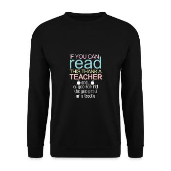 Lire enseignants remercier cadeau sort - Sweat-shirt Unisexe - noir - Devant - Alina (178cm) & Michal (187cm)