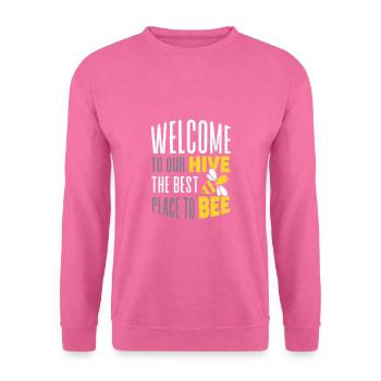 Welcome to our Hive Bee Geschenk - Unisex Pullover - Pink - Vorne